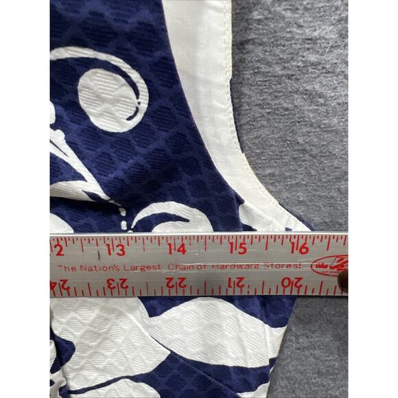 Lilly Pulitzer Delia Shift Dress Bright Navy Johnny B Applied Lace Front Size 6 - Picture 15 of 16